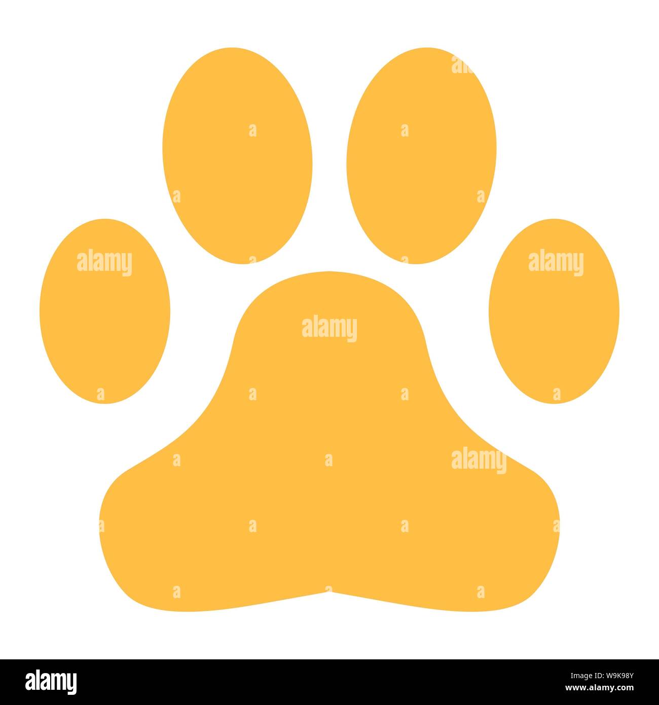 Paw icono imprimir aislados. El perro o gato paw print. Vía animal. Ilustración vectorial. Uso perfecto para su sitio web, patrón de diseño, etc. Foto de stock