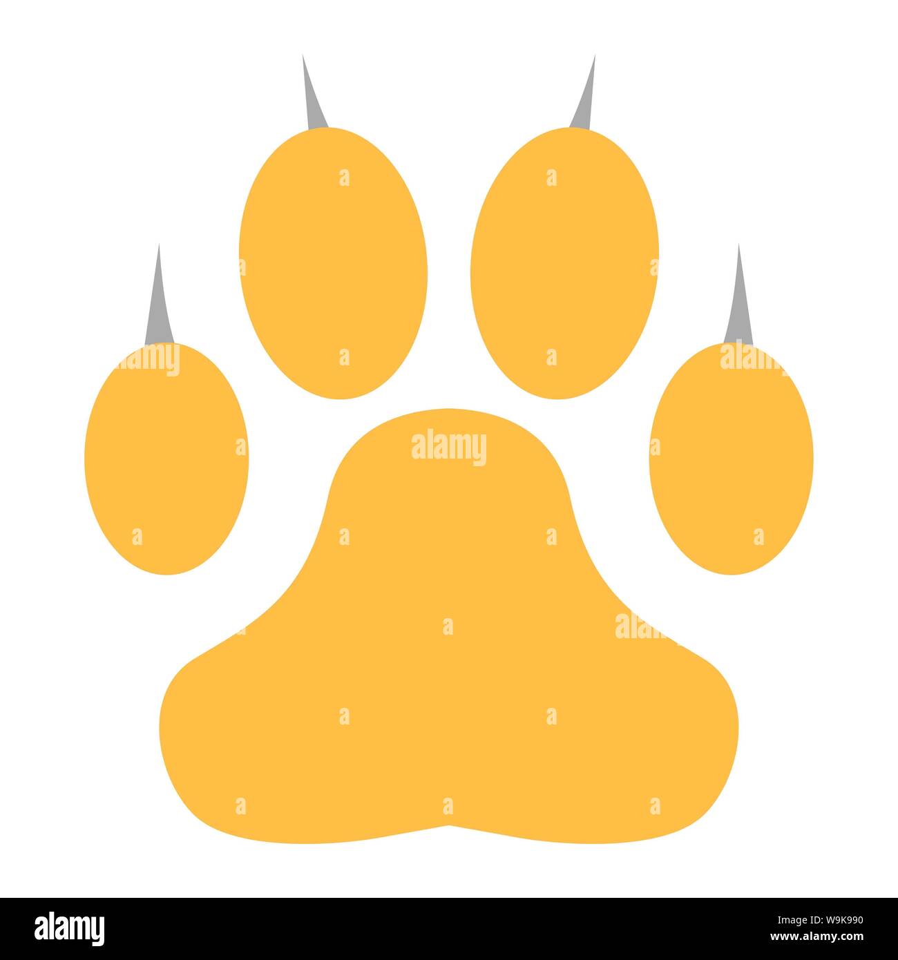 Paw icono imprimir aislados. El perro o gato paw print. Vía animal. Ilustración vectorial. Uso perfecto para su sitio web, patrón de diseño, etc. Foto de stock