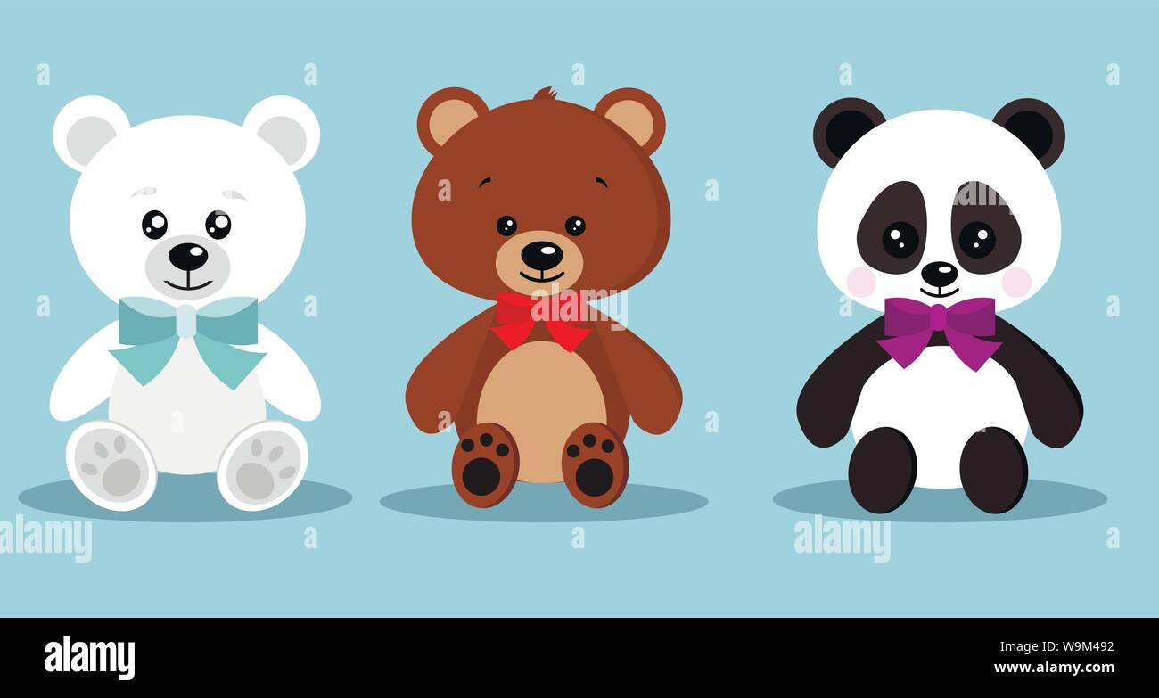 pardo panda y polar peluches