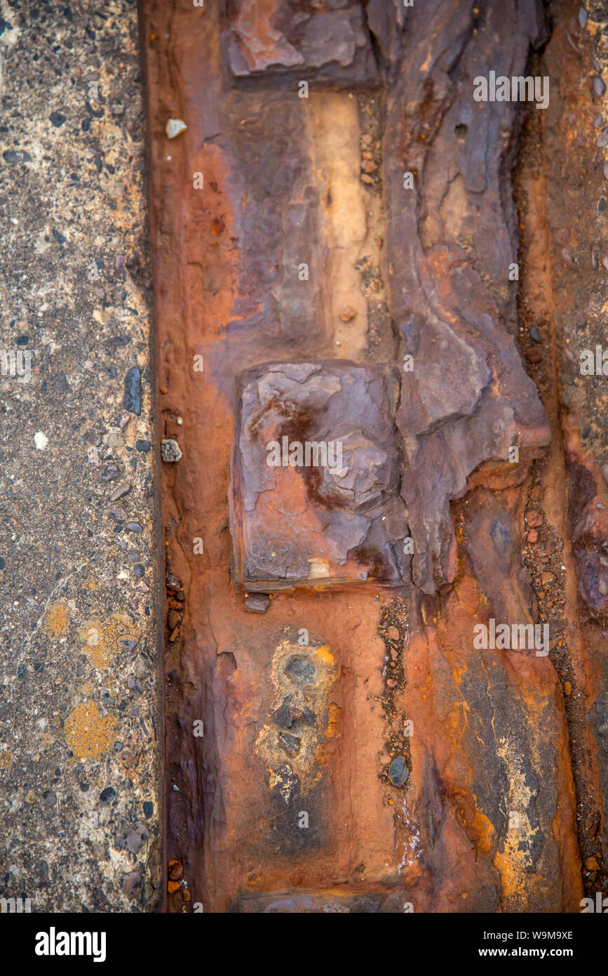 Oxidación en Maryport puerto Jetty - Detalles Foto de stock