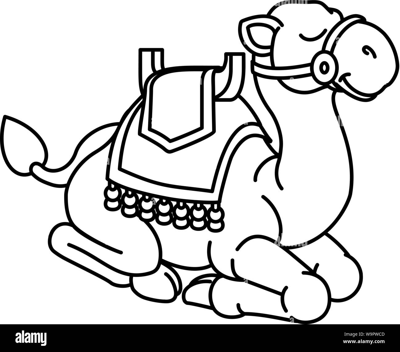 Personaje de dibujos animados de animales camellos Ilustración del Vector
