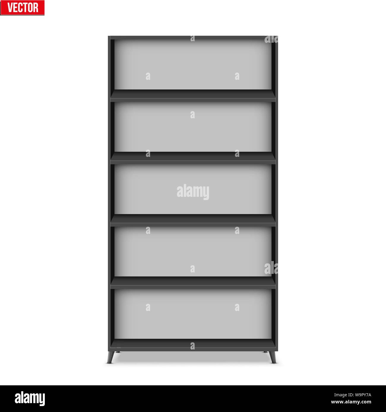 Rack vacío con estantes o bookshelf Ilustración del Vector