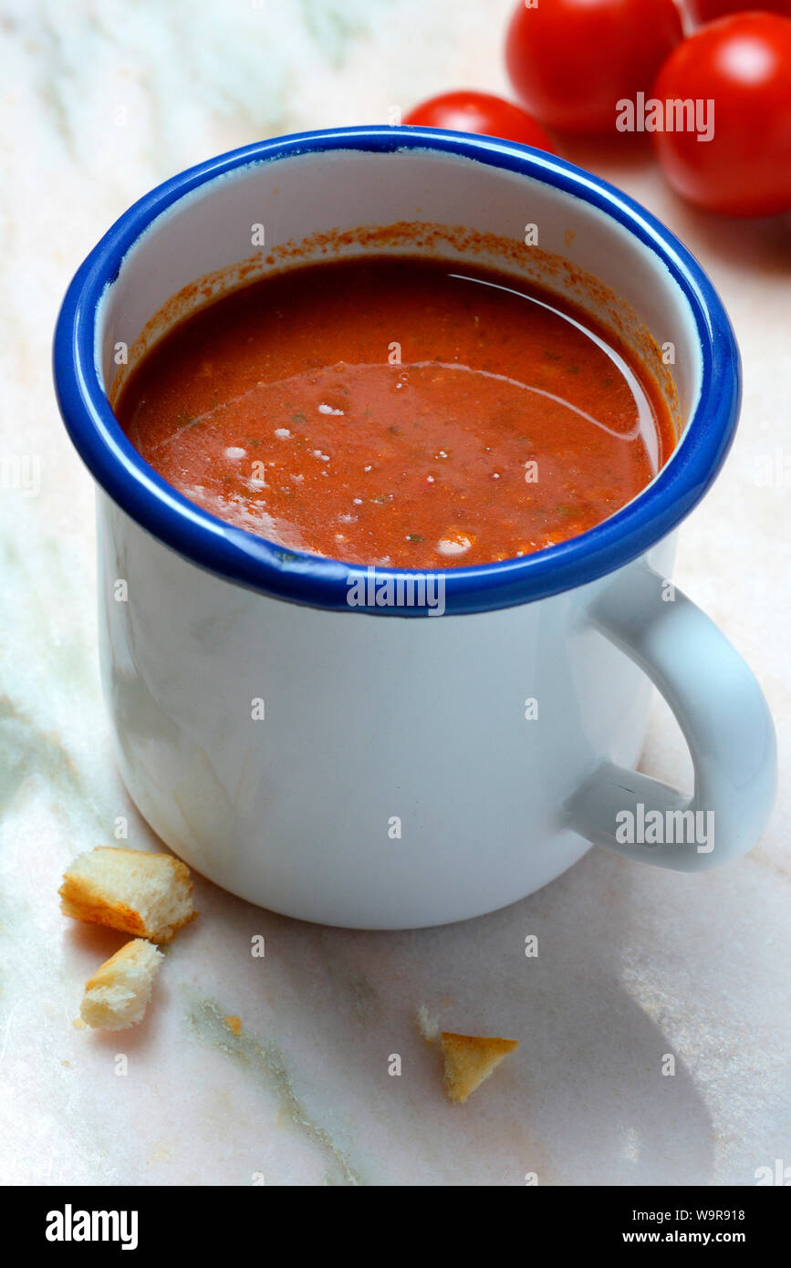 sopa de tomate Foto de stock