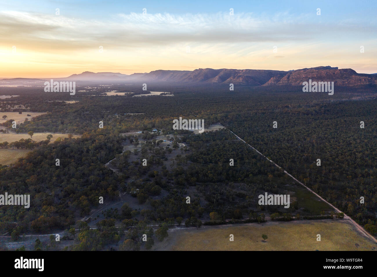 Vista aérea del Parque Nacional Grampians, Victoria, Australia Foto de stock