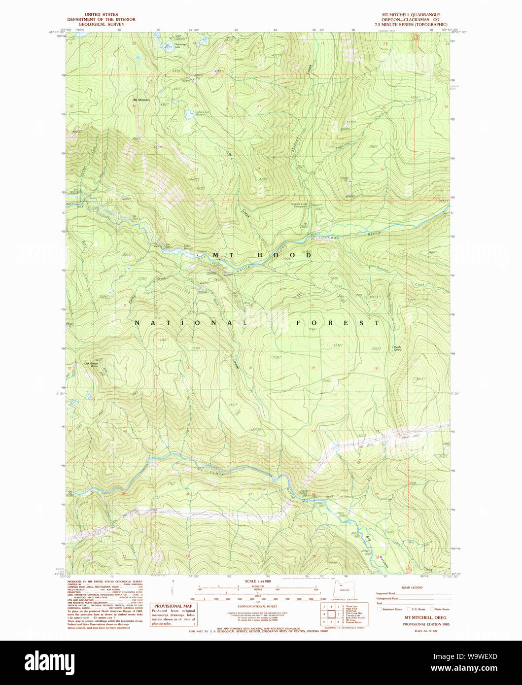 Mapa de mitchell de oregon Imágenes recortadas de stock Alamy