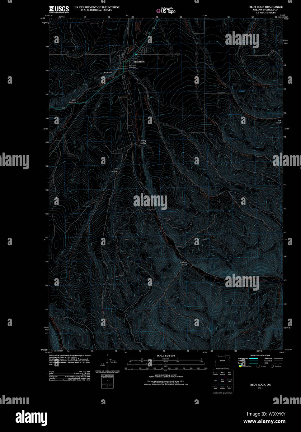 Mapa de oregon de roca piloto fotografías e imágenes de alta resolución