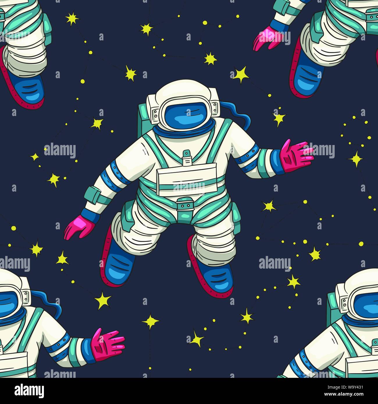 Los astronautas en el espacio de dibujos animados para niños Imagen Vector  de stock - Alamy