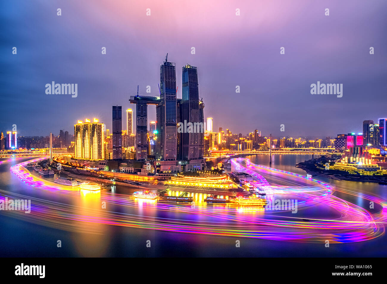 Construcción urbana de Chongqing Foto de stock