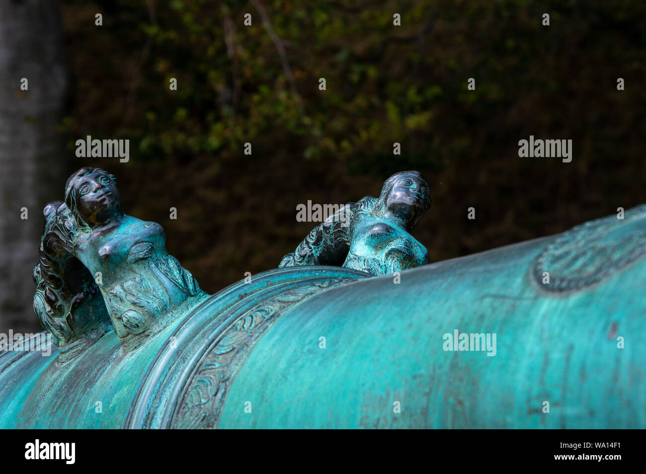 Detalle del cañón de defensa en la fortaleza Königstein Foto de stock