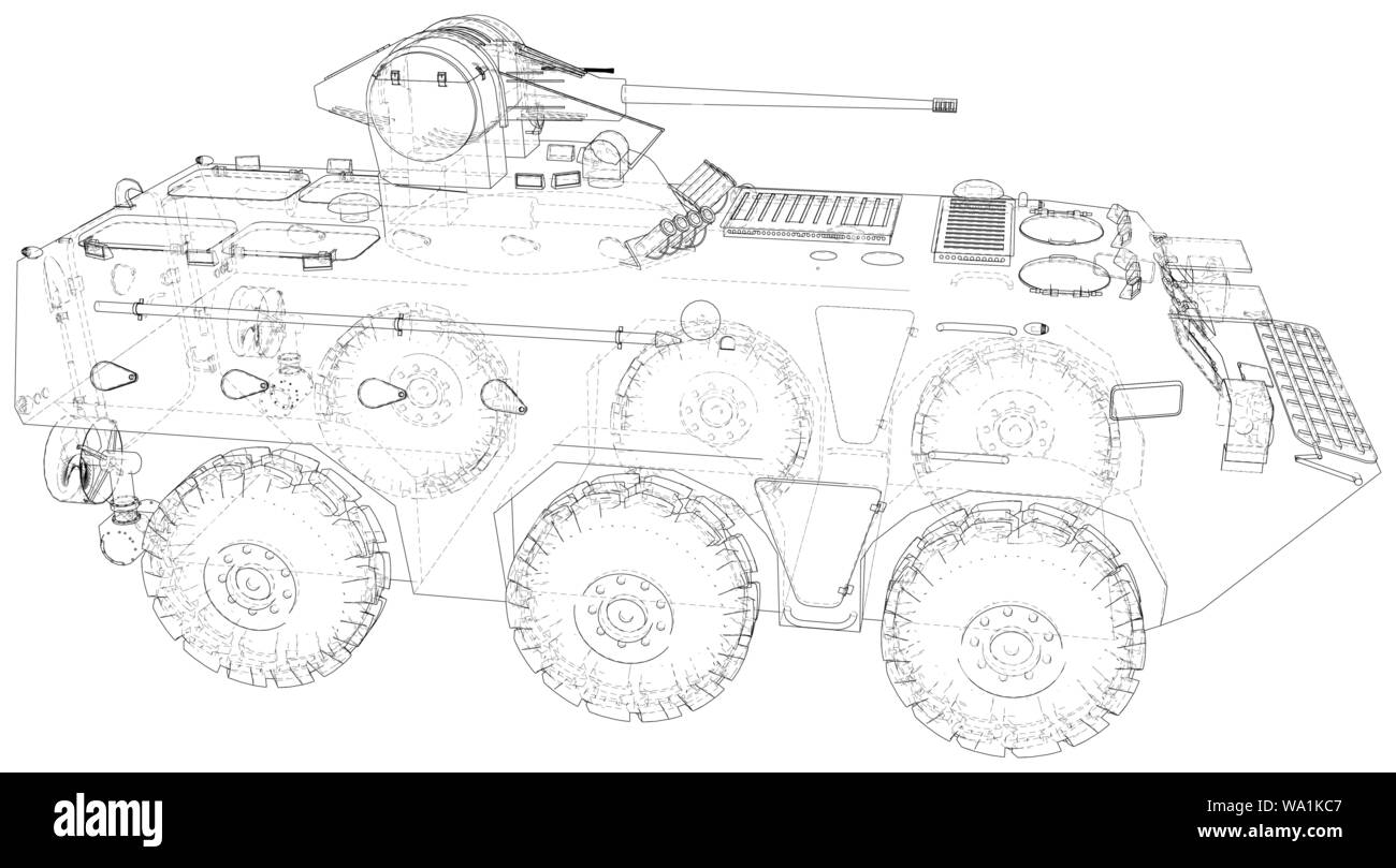 Vehículo militar. Formato EPS10. Vector creado en 3D Ilustración del Vector