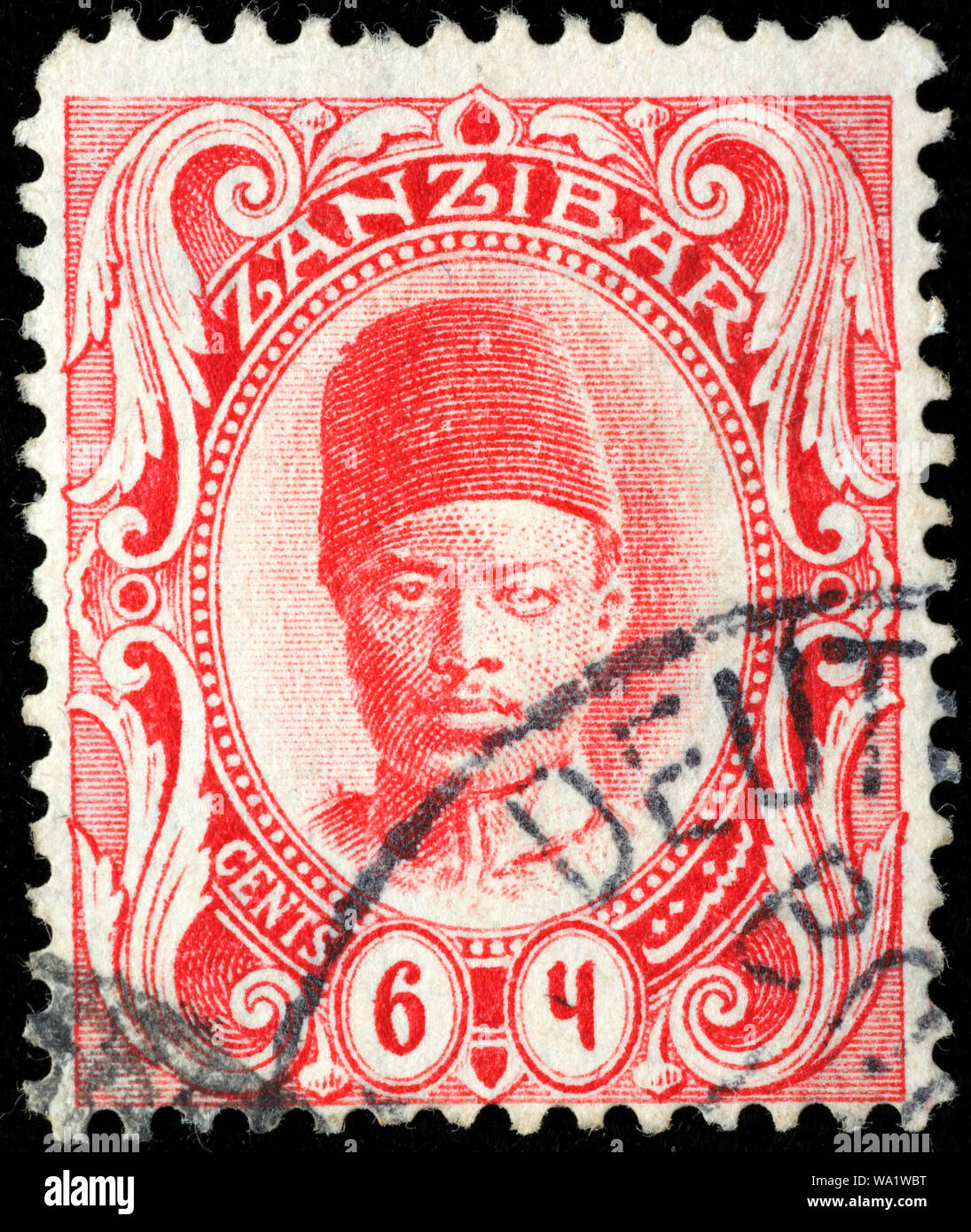 Ali Bin Hamud (18841918), sultán de Zanzíbar, sello, Zanzíbar, 1908