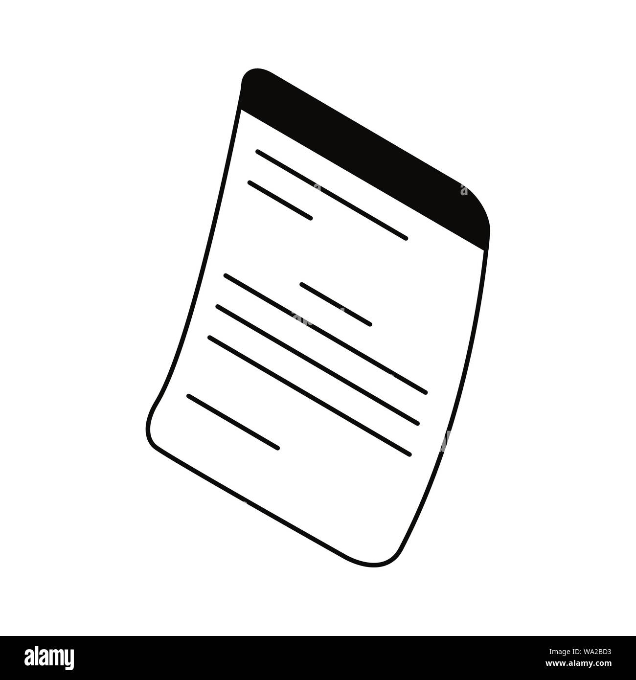 Silueta de las hojas de papel en fondo blanco Imagen Vector de stock