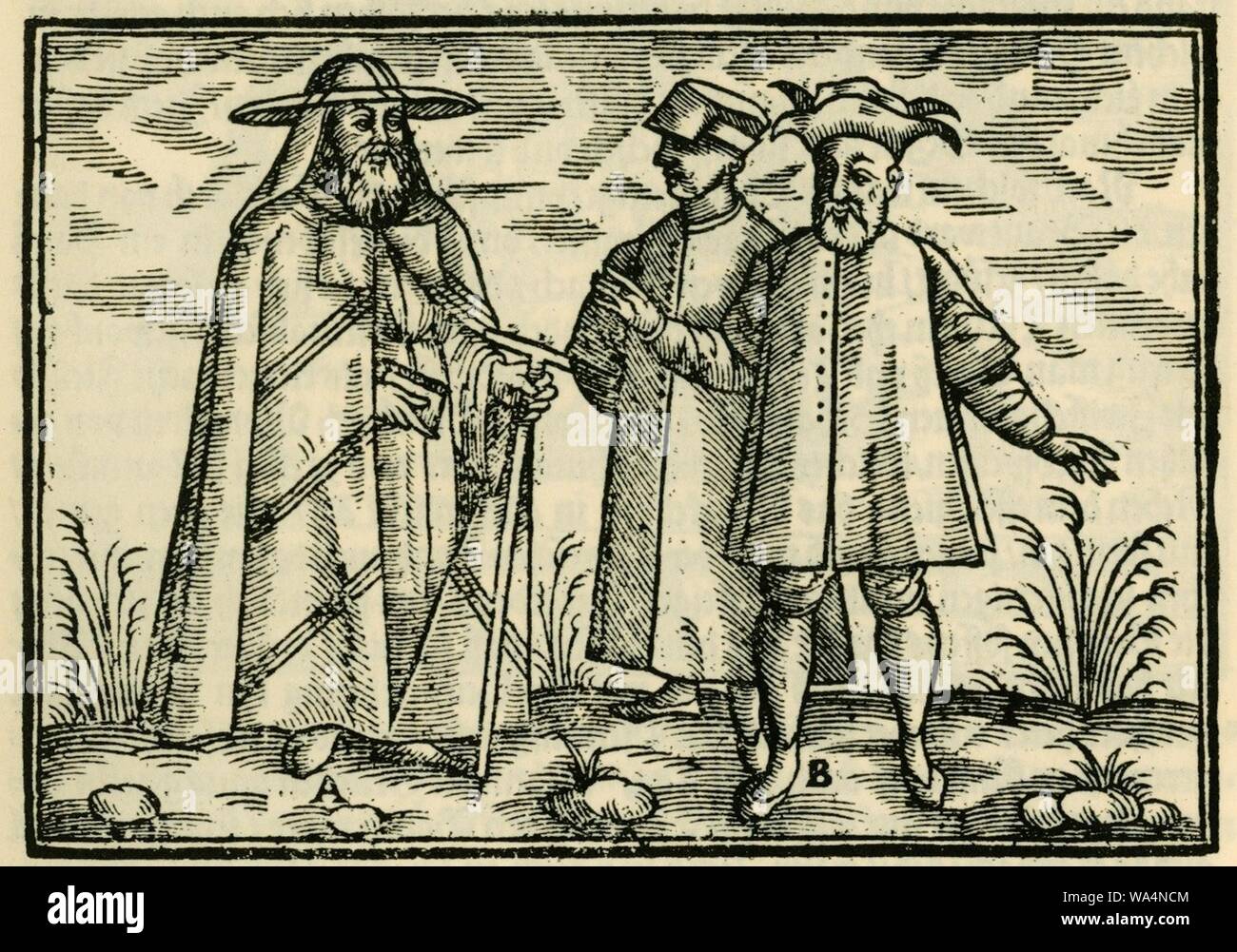 Die Mannßpersonen unter der gemeinen Poefel gehen gar schlecht und liederliche Schweigger bekleidet - Salomon - 1608. Foto de stock