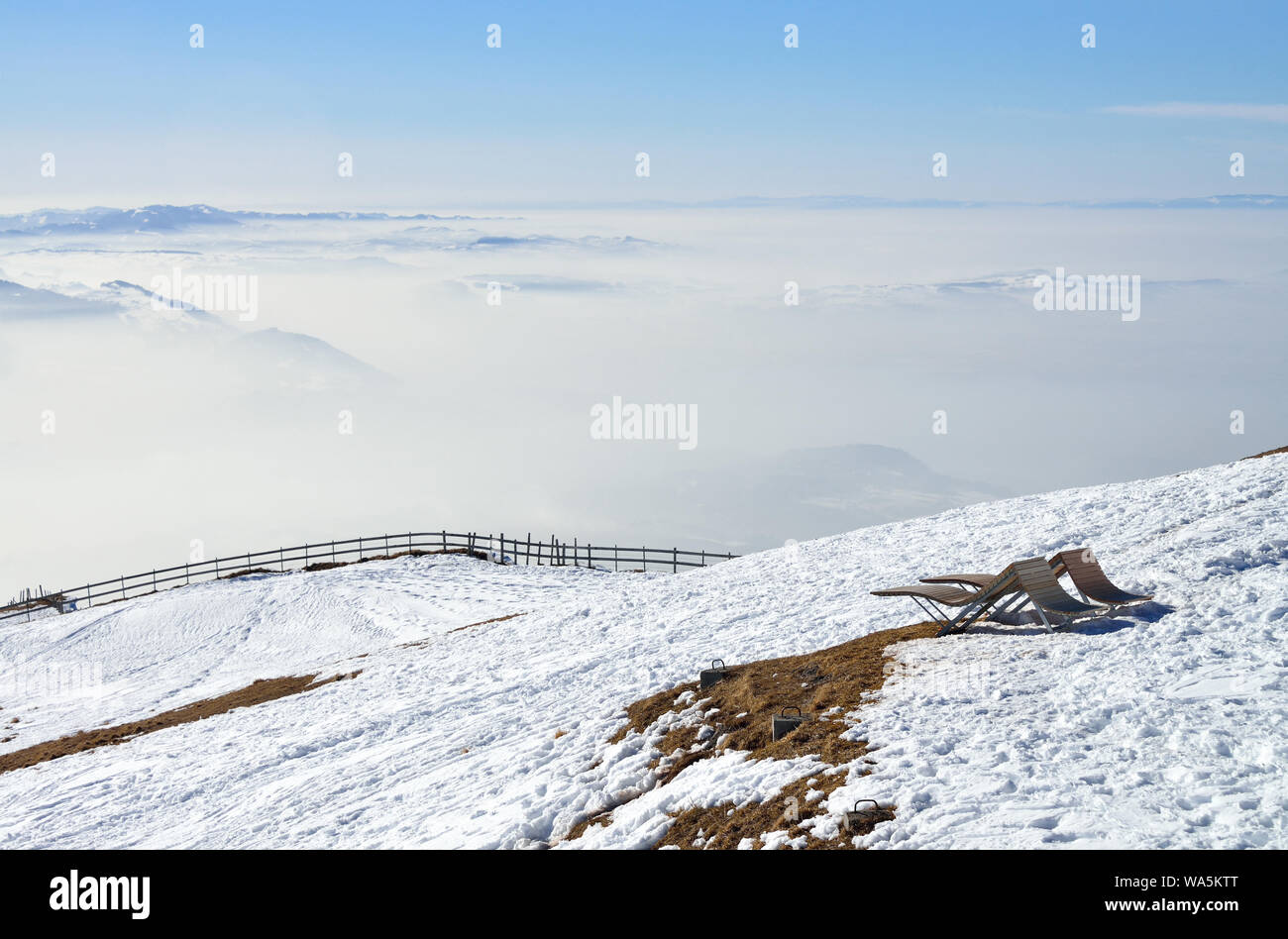 La parte superior del famoso Rigi Alp en Suiza Foto de stock