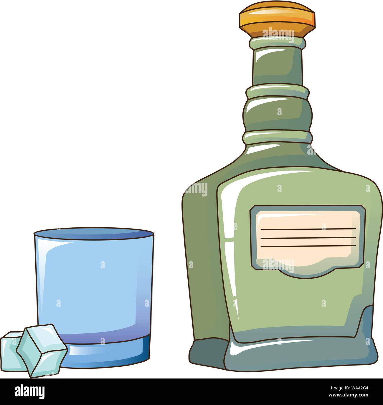 Botella de tequila, el icono de estilo de dibujos animados Imagen Vector de  stock - Alamy