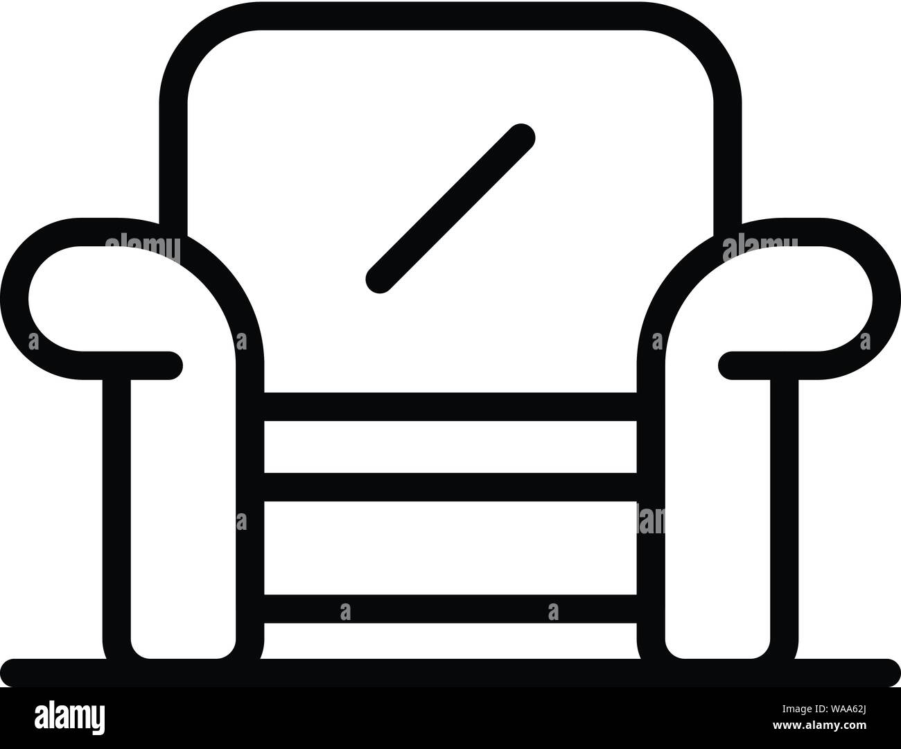 Habitación sillón icono, el estilo de esquema Imagen Vector de stock - Alamy