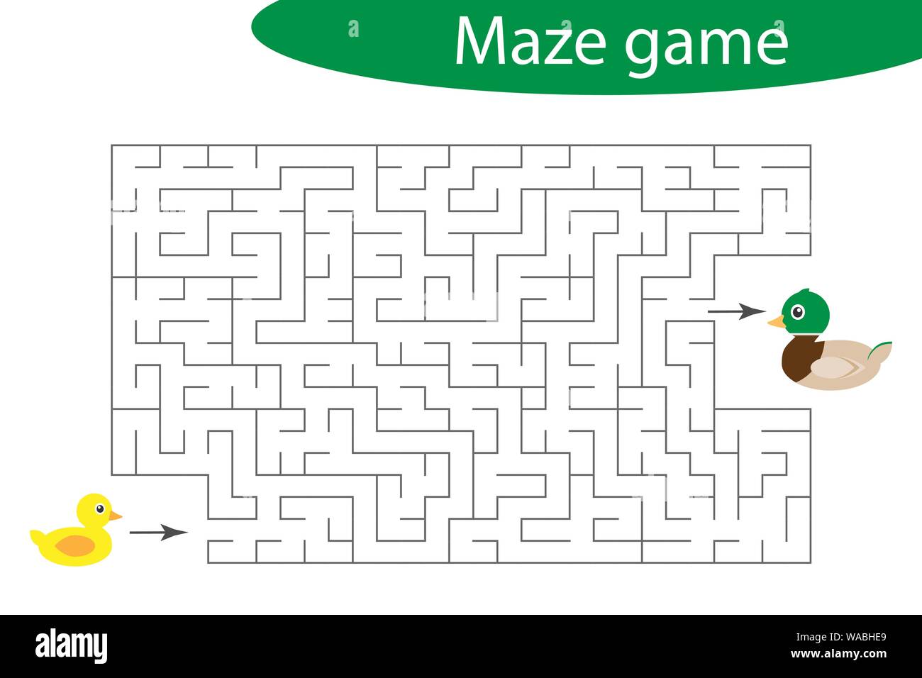 Juego laberinto, ayudar al patito para encontrar una manera de salir