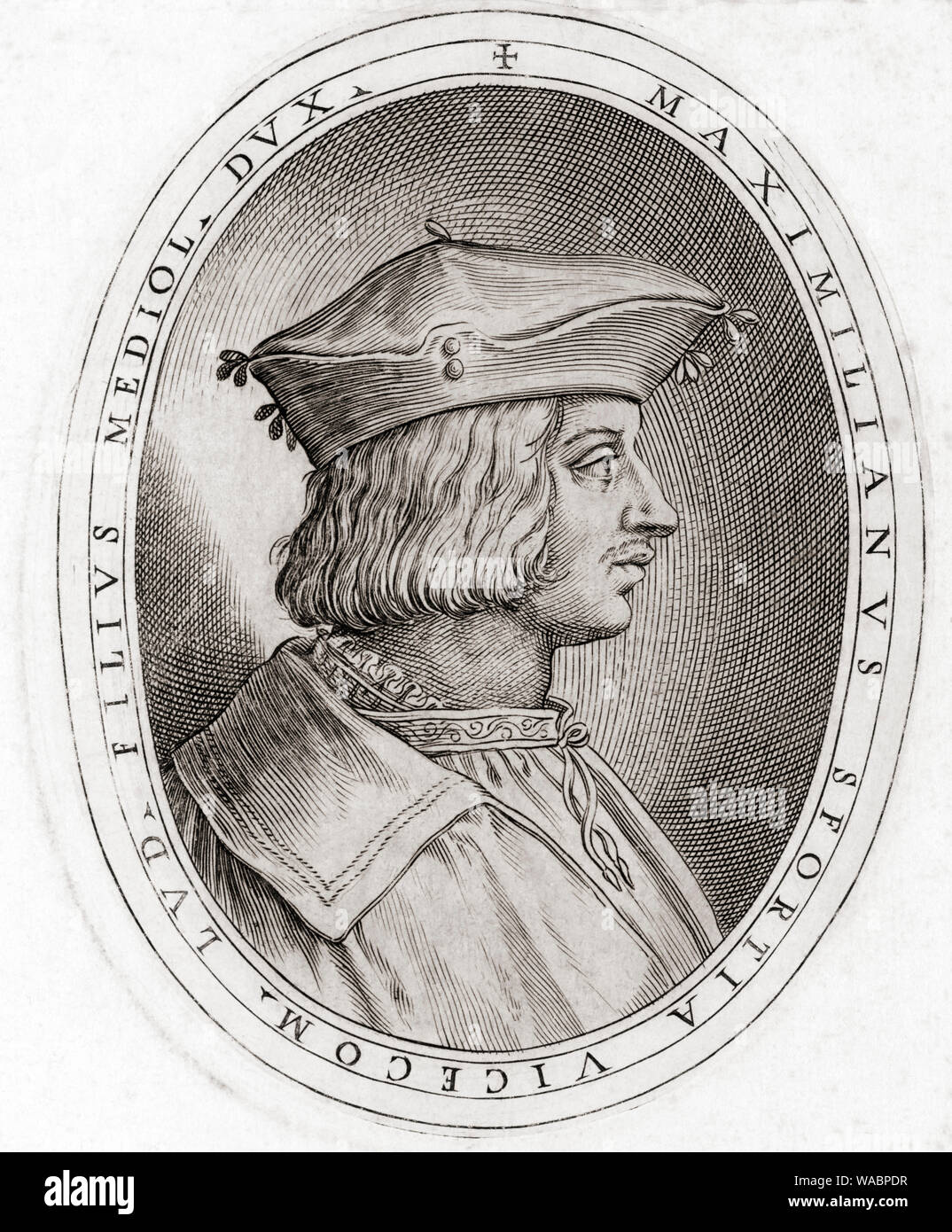 Maximiliano Sforza, 1493 - 1530. Duque de Milán. Foto de stock