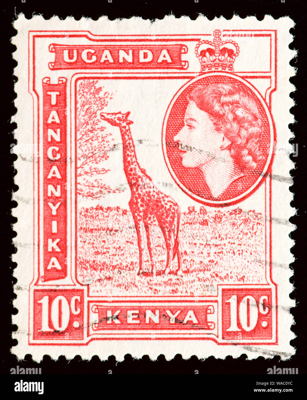 El África Oriental Británica (Kenia, Uganda y Tanganika) Sello - 1954 Foto de stock