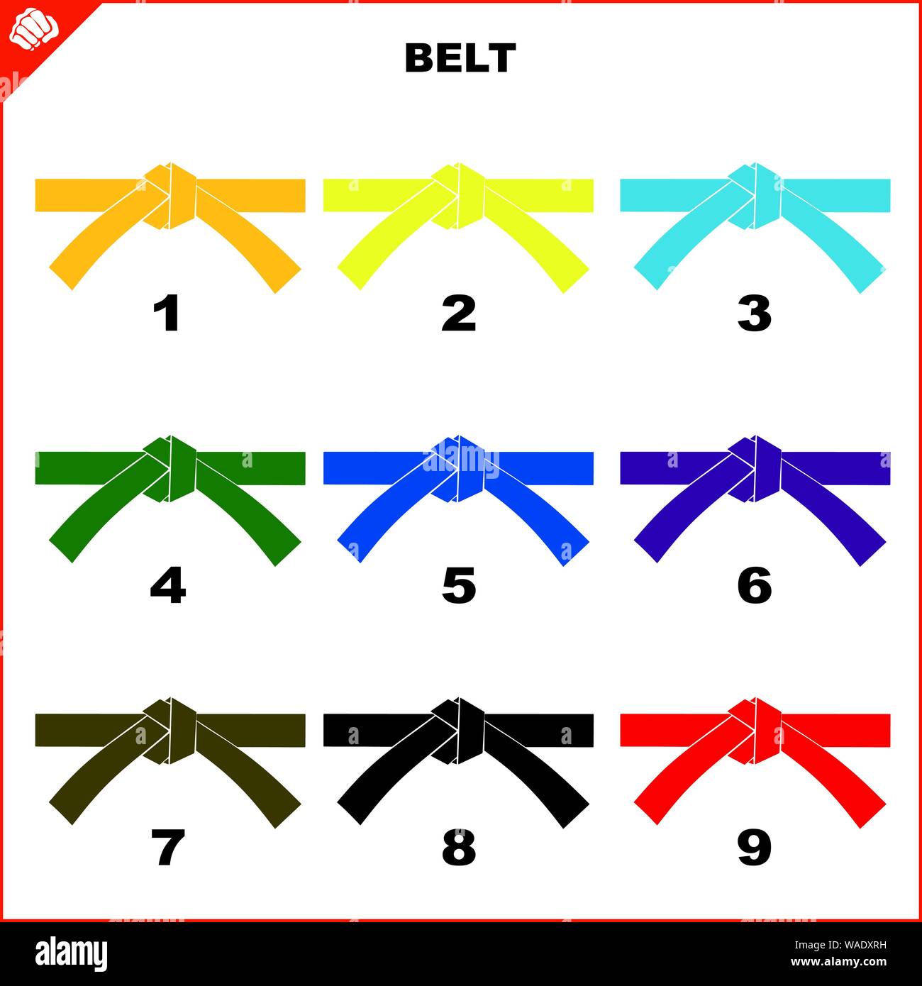 Judo belt Imágenes vectoriales de stock - Alamy