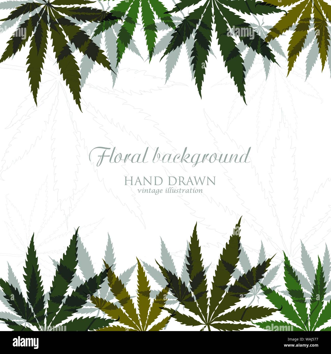Tarjeta De Invitacion De Diseno Vectorial O Dibujado A Mano Con Hoja De Marihuana La Planta De La Cannabis Diseno De Hojas De Cannabis Imagen Vector De Stock Alamy