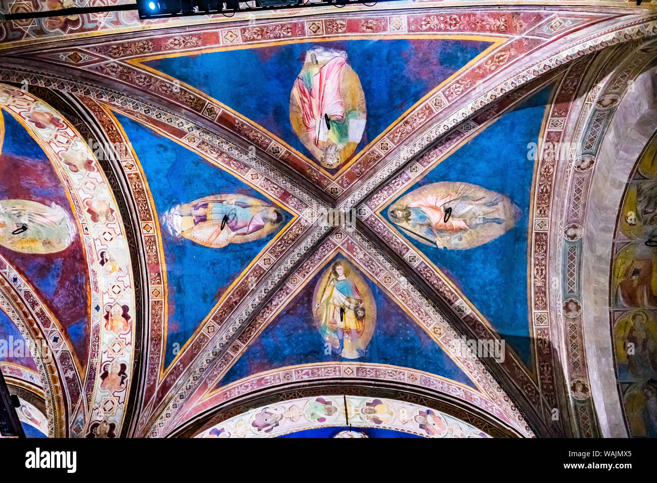 Santos fresco techo, Iglesia de Orsanmichele, Florencia, Italia. Pintura desde 1400's Foto de stock