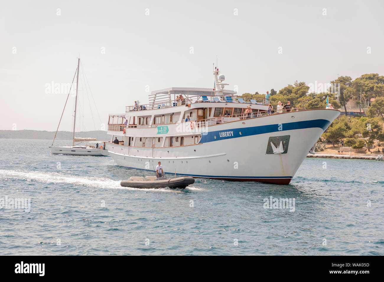 Croacia, Hvar. Barcos en el puerto. El crédito como Fred Señor Jaynes / Galería / Danita Delimont.com Foto de stock