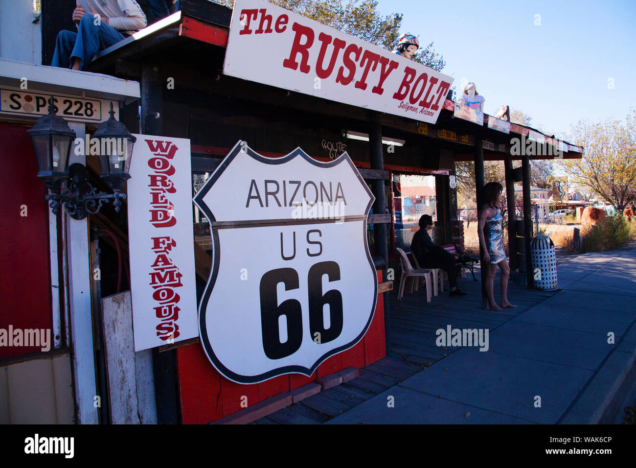 Seligman sobre la Ruta 66 en Arizona Foto de stock