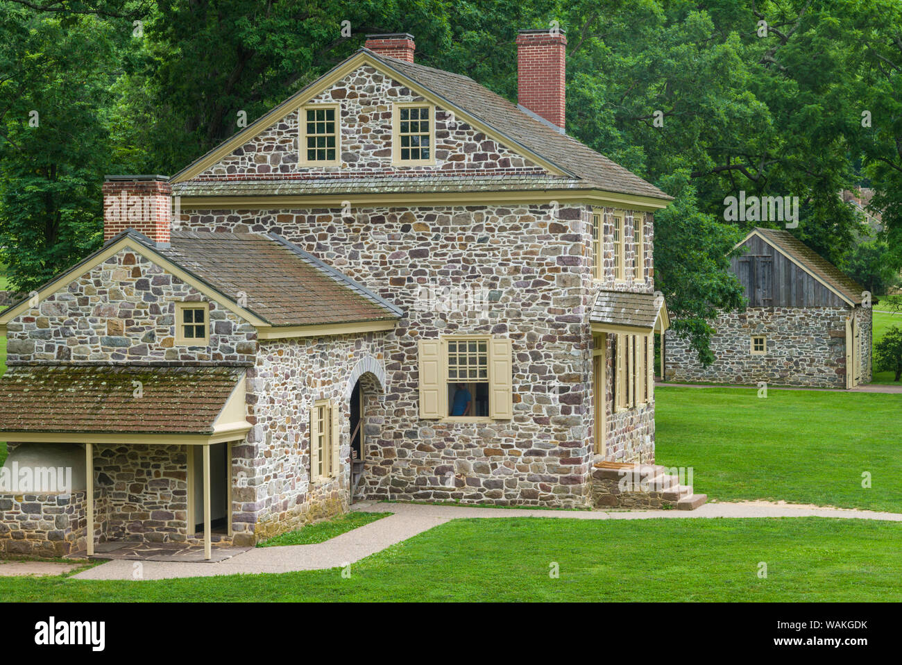 Estados Unidos, Pennsylvania, Rey de Prusia. El Valley Forge National Historical Park, el campo de batalla de la Guerra Revolucionaria Americana, el General George Washington's Headquarters Foto de stock