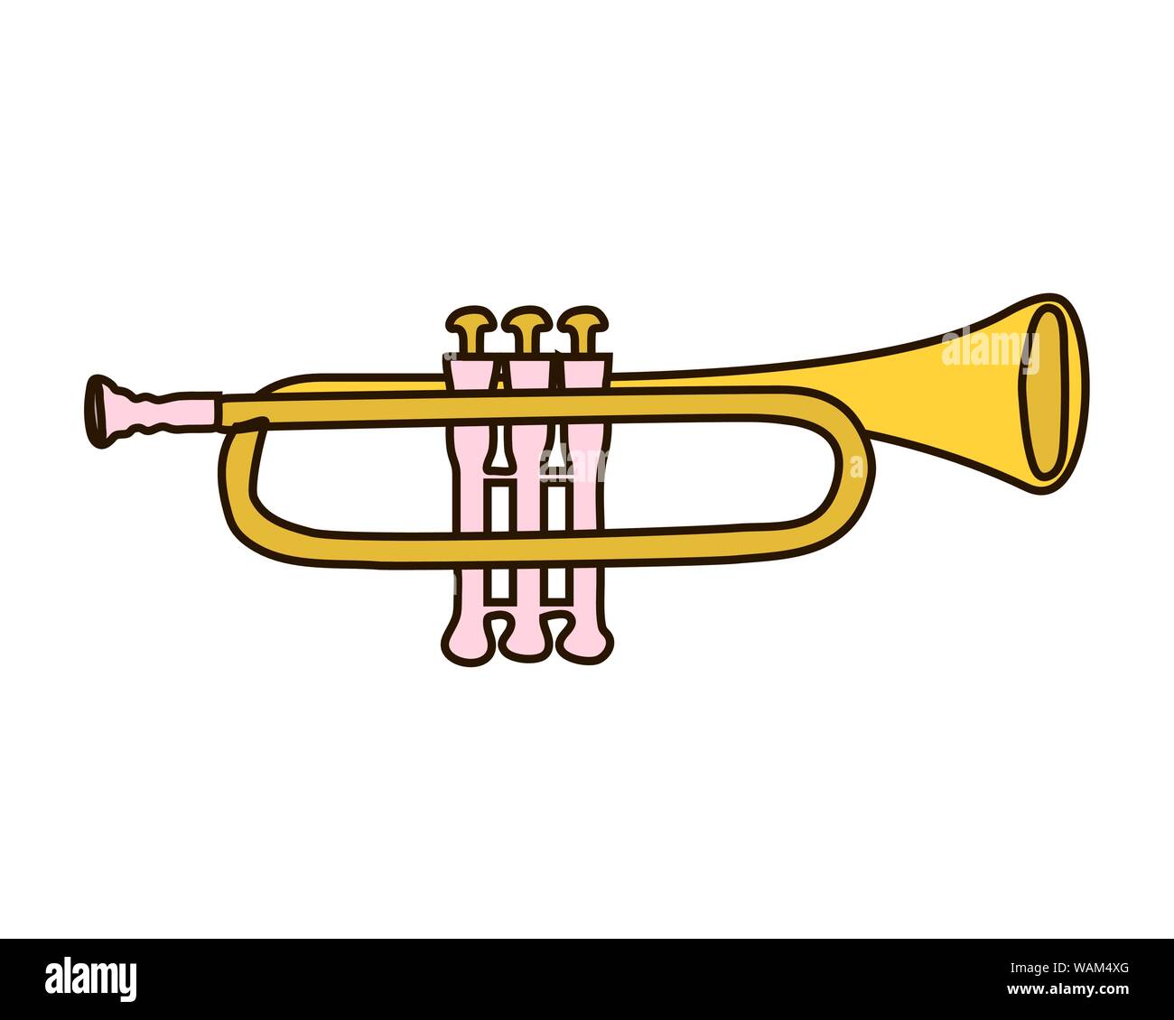 Trompeta instrumentos musicales sobre fondo blanco Imagen Vector de stock -  Alamy