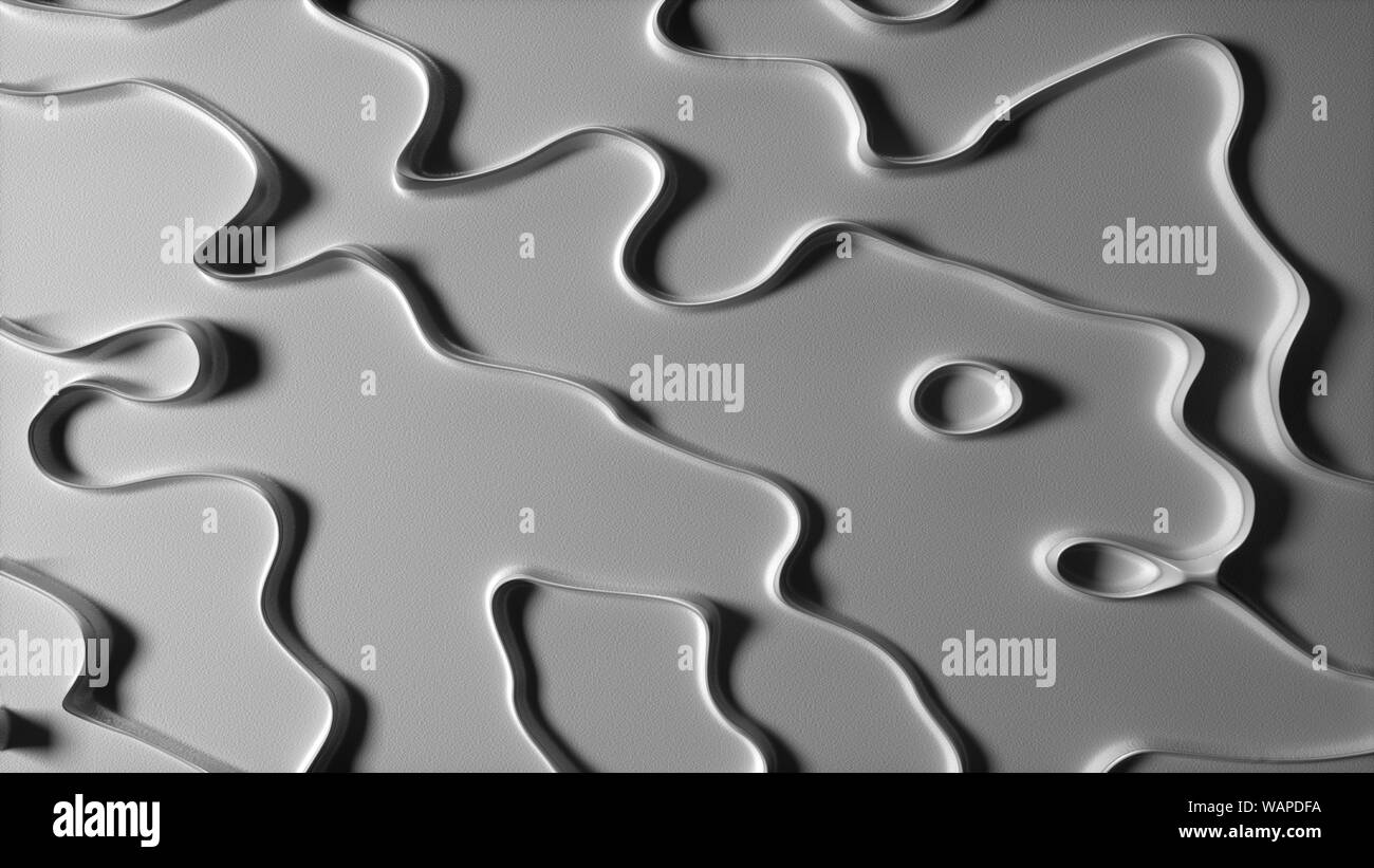 Diseno De Formas Abstractas Sobre Fondo Blanco Puro Blanco Con Lineas Curvas 3d Vista Desde Arriba Fotografia De Stock Alamy