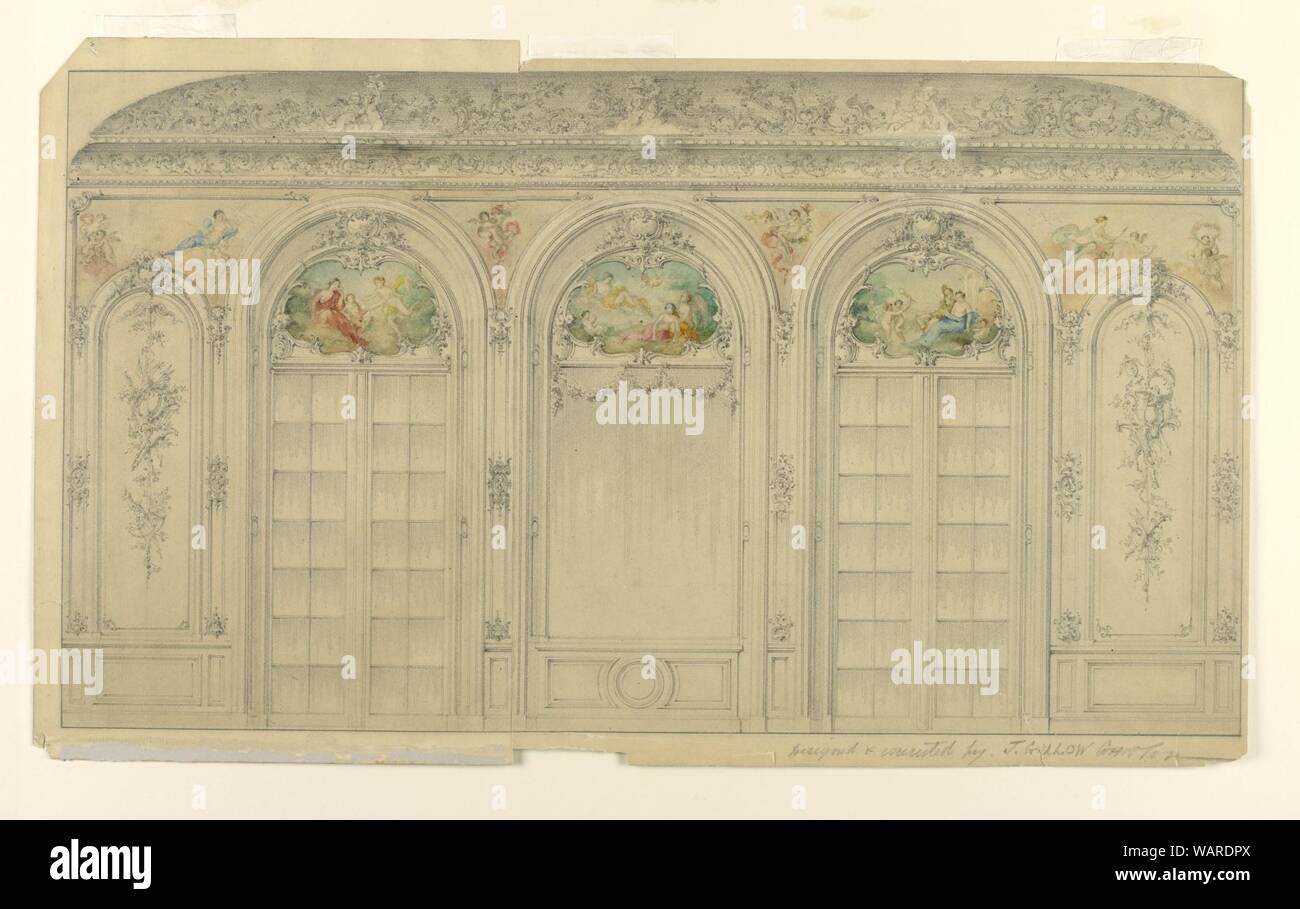 Dibujo Dibujo La Elevacion De La Pared De La Ventana Del Salon