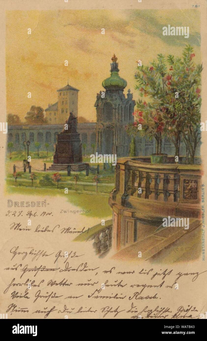 Dresden, Sachsen - Zwingerhof Foto de stock