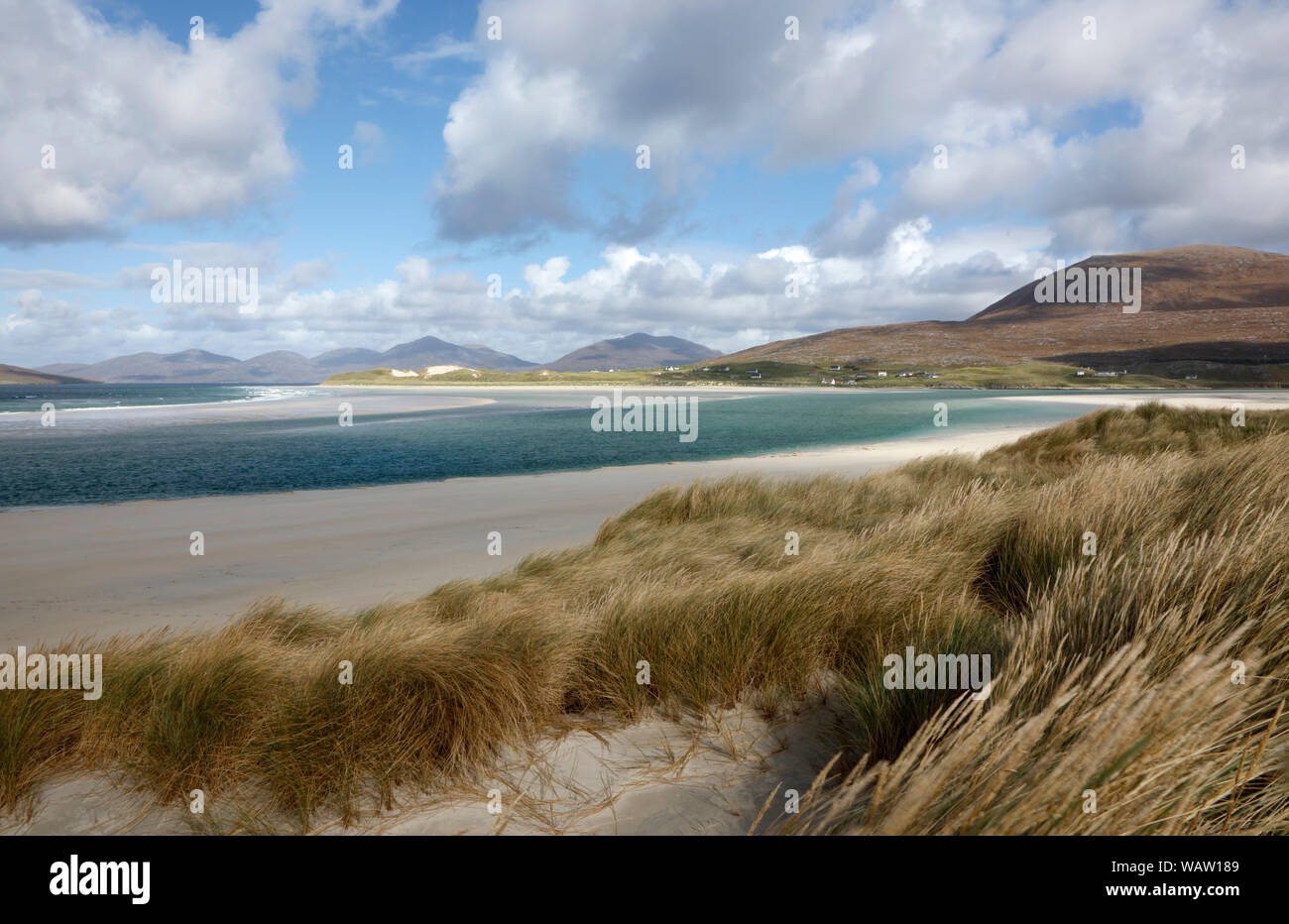 Luskentire beach, en la isla de Harris, Hébridas Exteriores, Escocia. Foto de stock