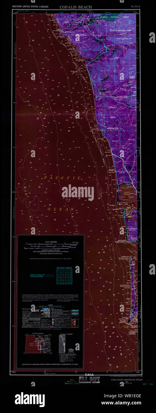 Mapa de la playa de copalis fotografías e imágenes de alta resolución