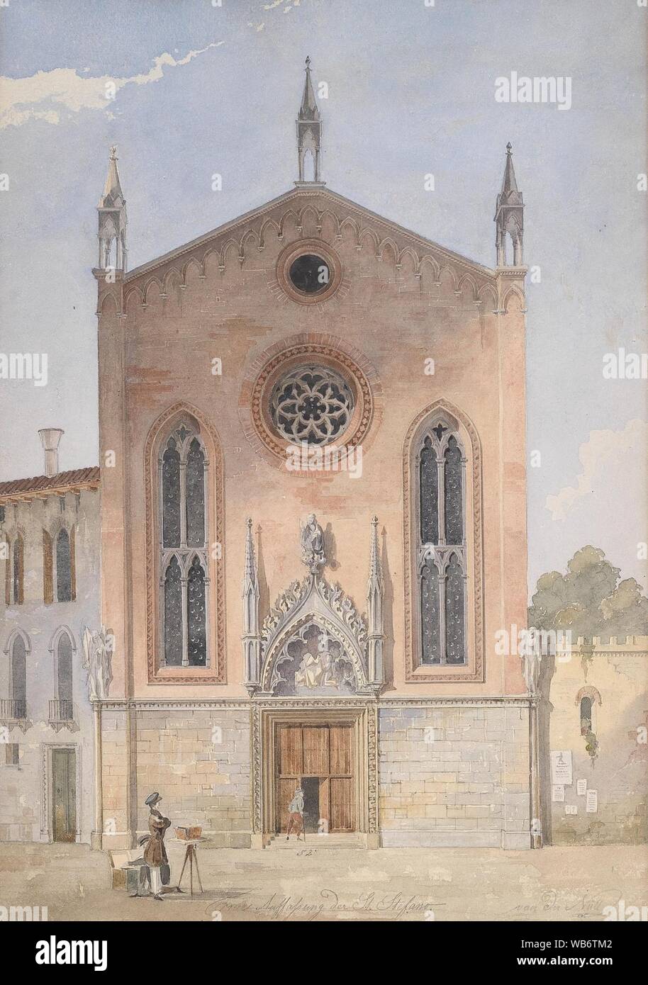 Eduard van der Nüll Chiesa di Santo Stefano en Venedig 1845. Foto de stock