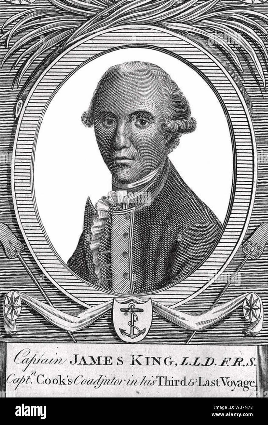 JAMES KING (1750-1784) Rpyal Nany oficial que acompañó a James Cook en su último viaje alrededor del mundo Foto de stock