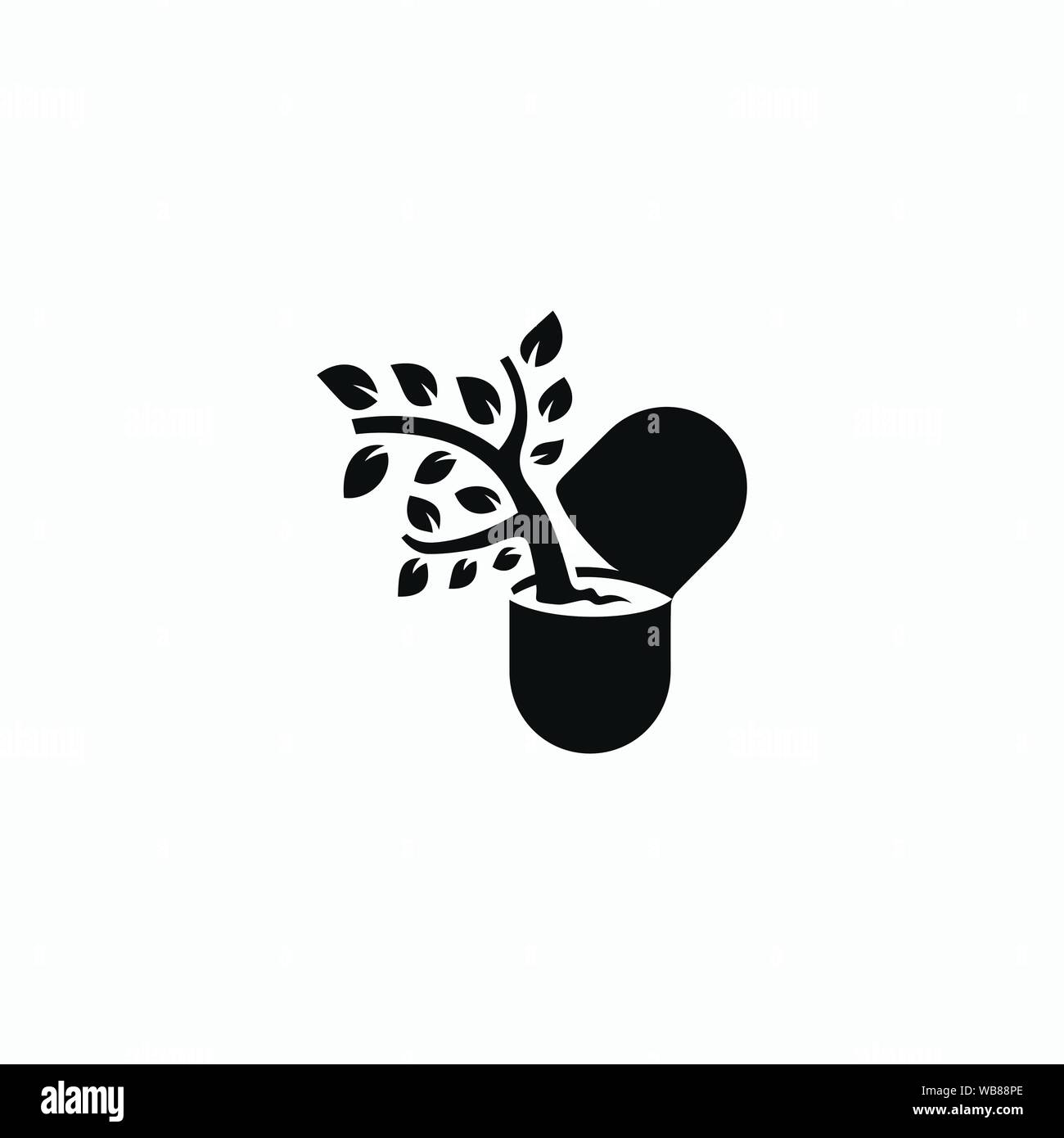 Logotipo de Medicina Natural Ilustración del Vector