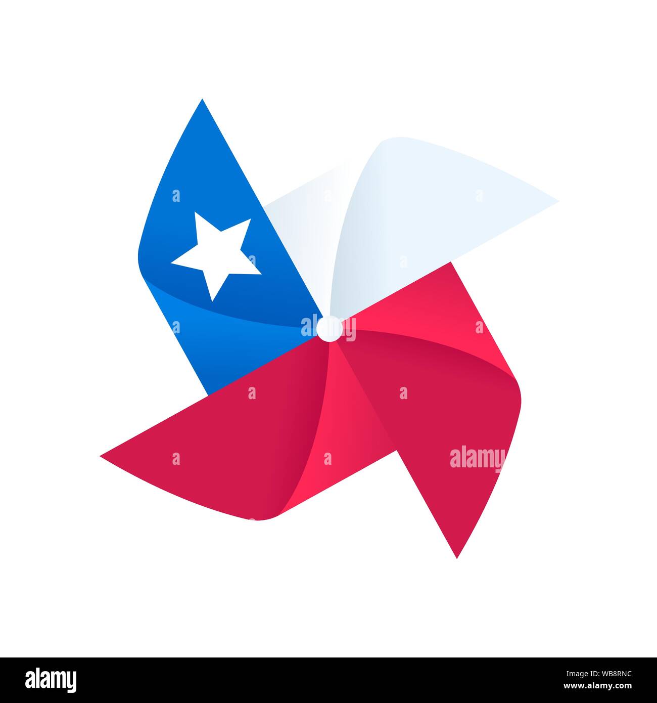 Molinillo de dibujos animados con bandera chilena diseño para Fiestas  Patrias (dieciocho), celebración del Día de la Independencia de Chile.  Clásico juguete de viento spinner símbolo. Isolat Imagen Vector de stock -