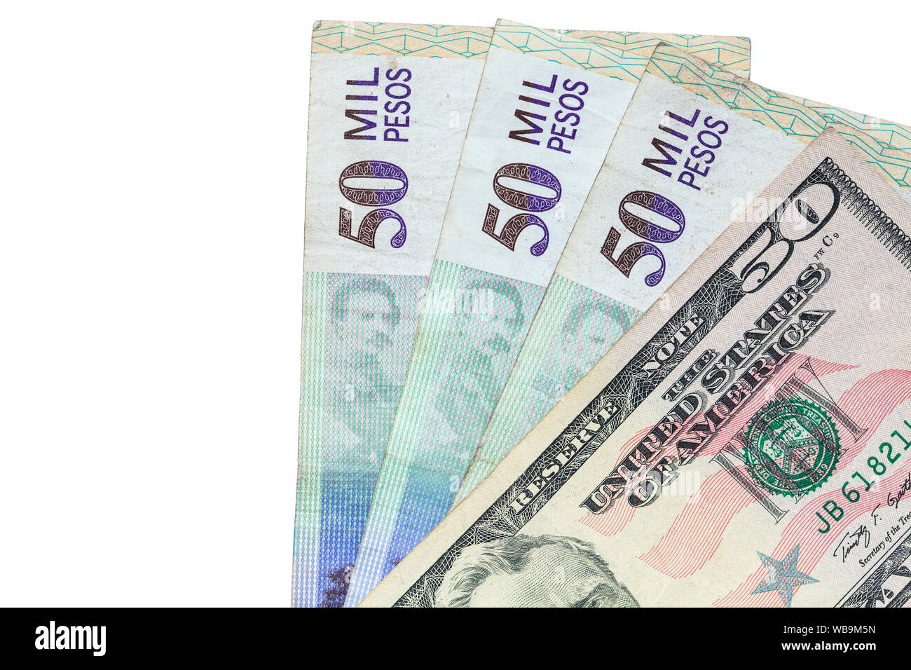 Tasa de cambio entre el dólar estadounidense y el peso colombiano en 2019.  Más de 3000 pesos cada dolar Fotografía de stock - Alamy