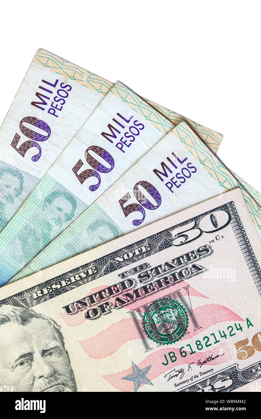 Tasa De Cambio Entre El Dolar Estadounidense Y El Peso Colombiano En 19 Mas De 3000 Pesos Cada Dolar Fotografia De Stock Alamy