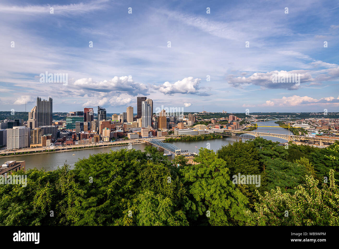 El Pittsburgh horizonte desde el Grandview vistas Foto de stock