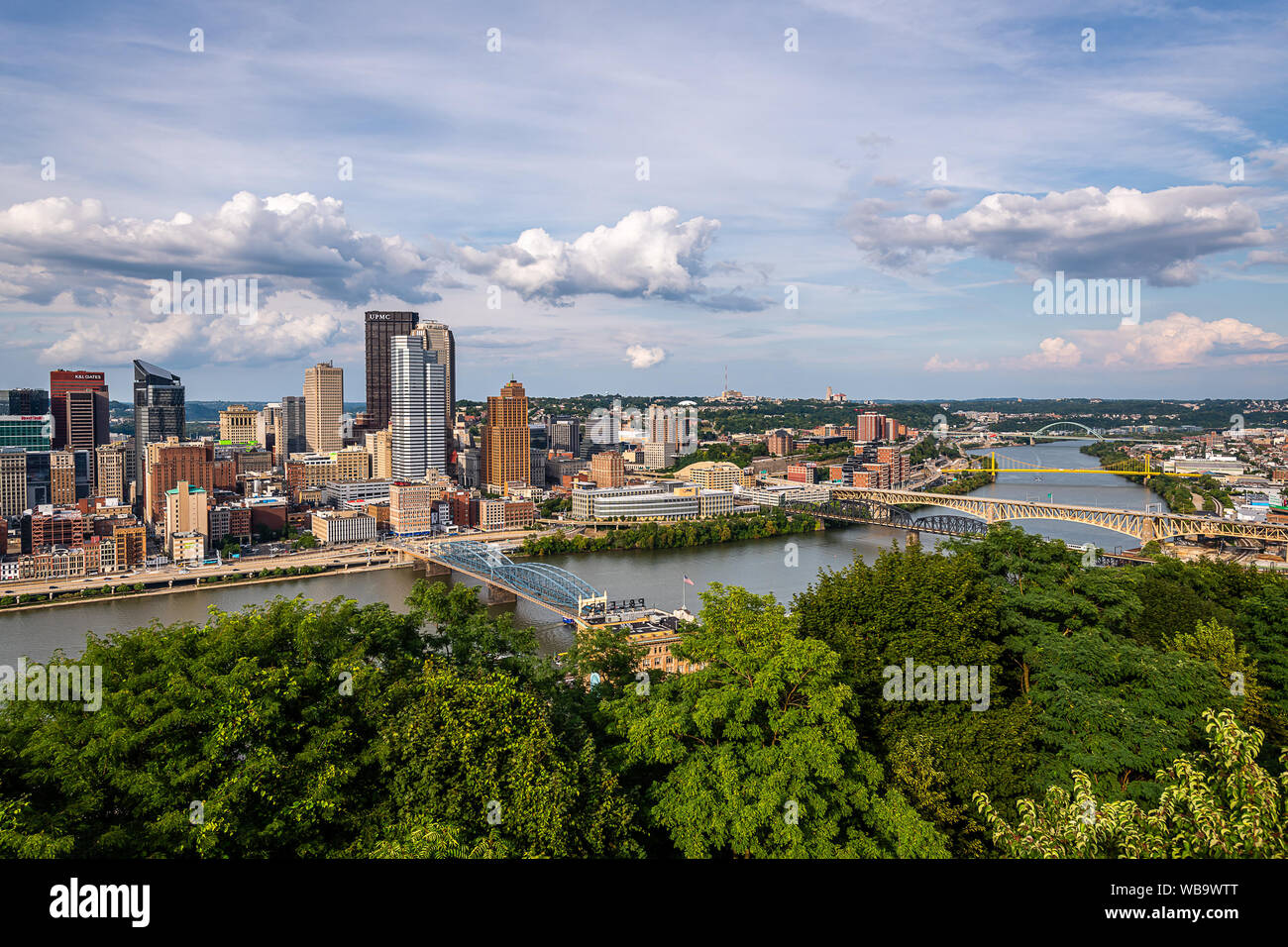 El Pittsburgh horizonte desde el Grandview vistas Foto de stock