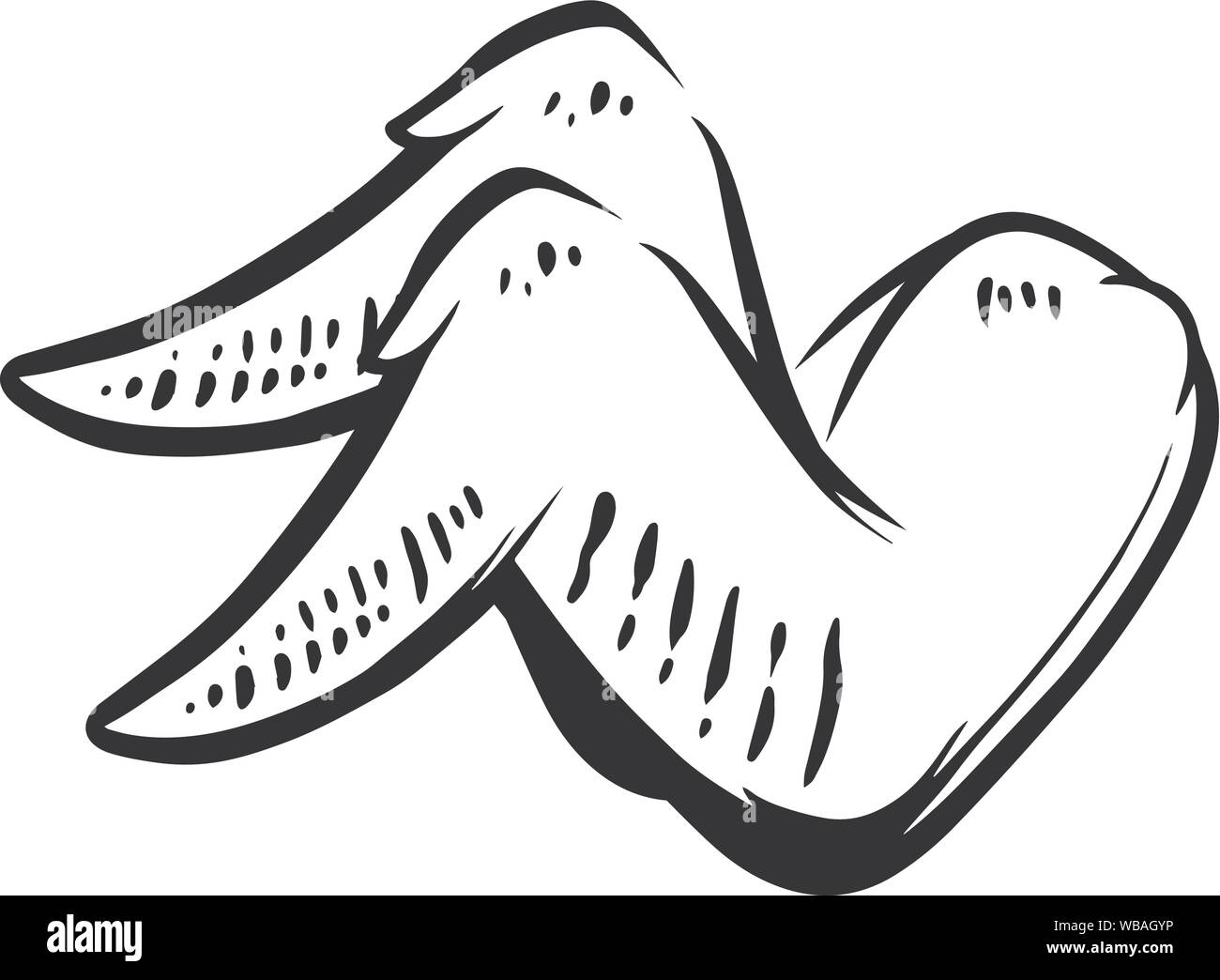 Ilustración de alas de pollo aislado sobre fondo blanco. Elemento de diseño  de carteles, tarjetas, banners, signo, emblema, la etiqueta. Ilustración  vectorial Imagen Vector de stock - Alamy