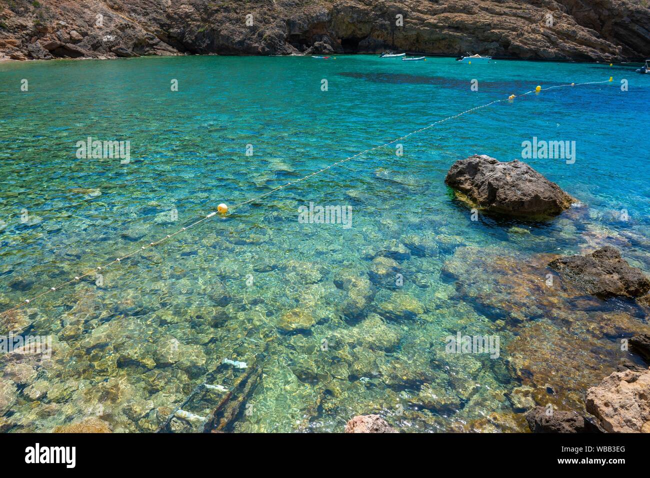 Ibiza Playa Cala Moli en Sant Josep de Baleares. Foto de stock