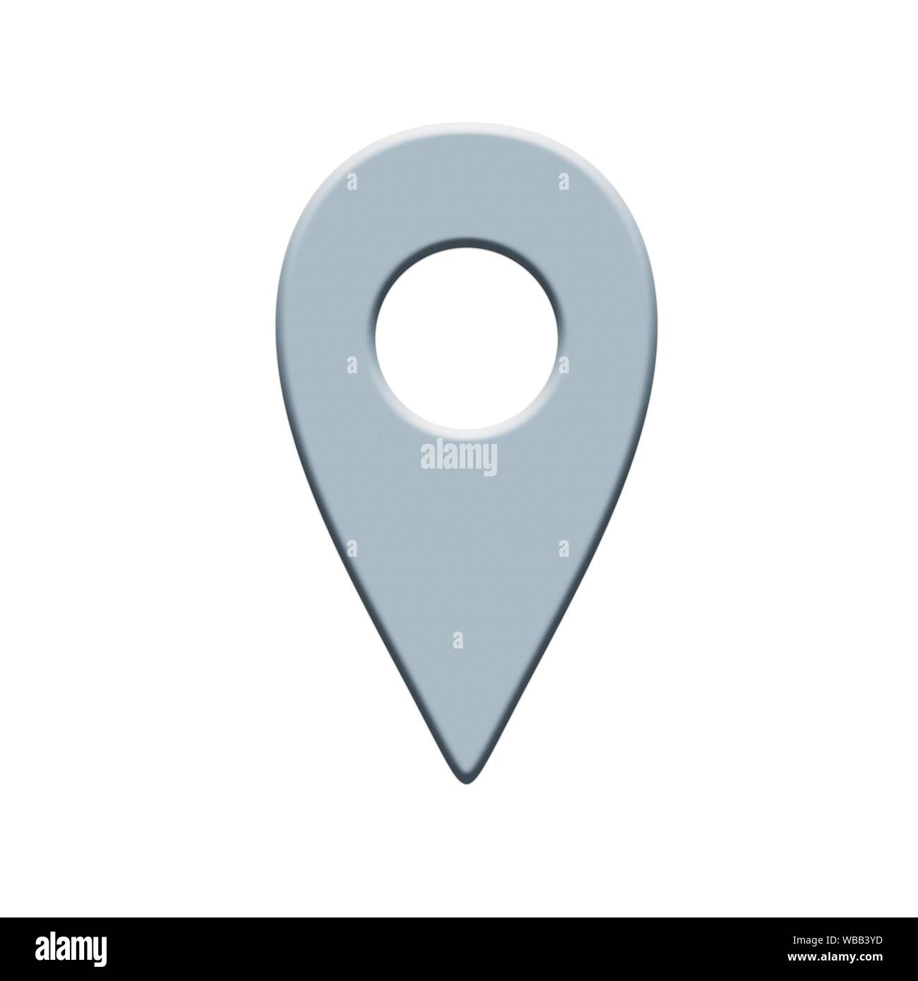 Mapa de ubicación GPS Pin, icono Puntero aislado sobre fondo blanco. Foto de stock