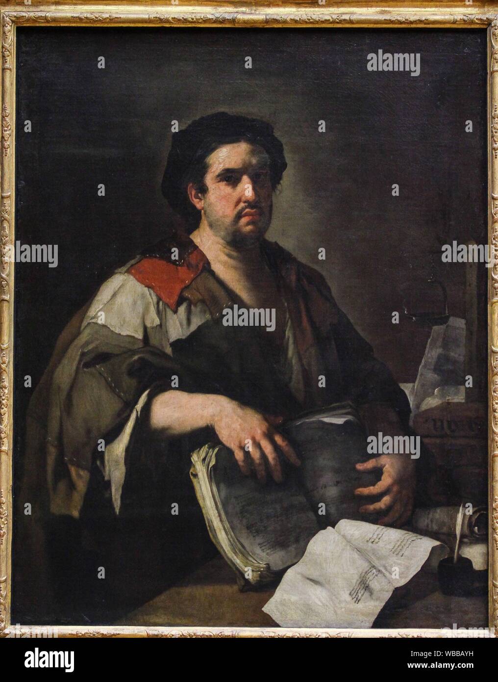 "Un filósofo cínico', 1660, de Luca Giordano (1634-1705) Foto de stock