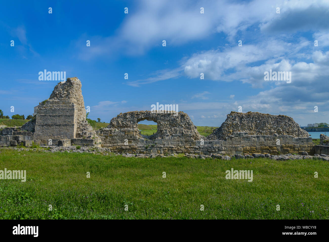 Ruinas de Chersonesos. Sebastopol. La Crimea. Foto de stock