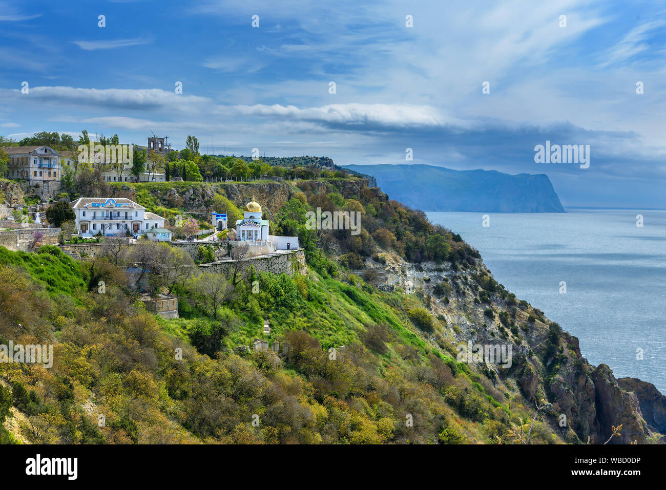 Vista del monasterio de San Jorge. Sebastopol. La Crimea. Foto de stock