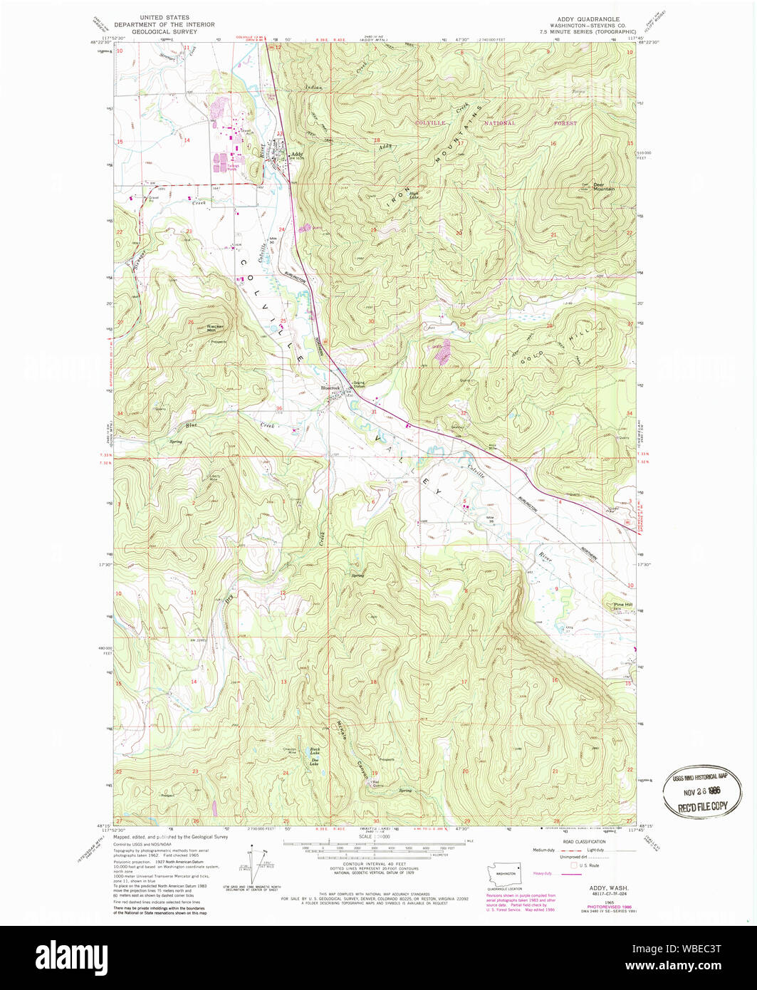 Mapa del estado de addy washington fotografías e imágenes de alta